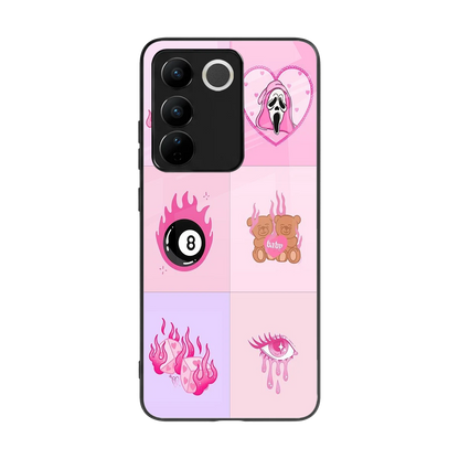 Ghostly Adorable back phone cover | glass case for vivo v27 5g