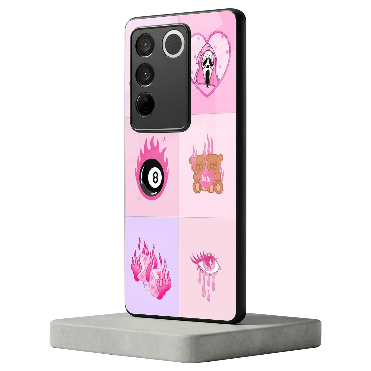 Ghostly Adorable vivo v27 5g mobile cover | shockproof glass phone case