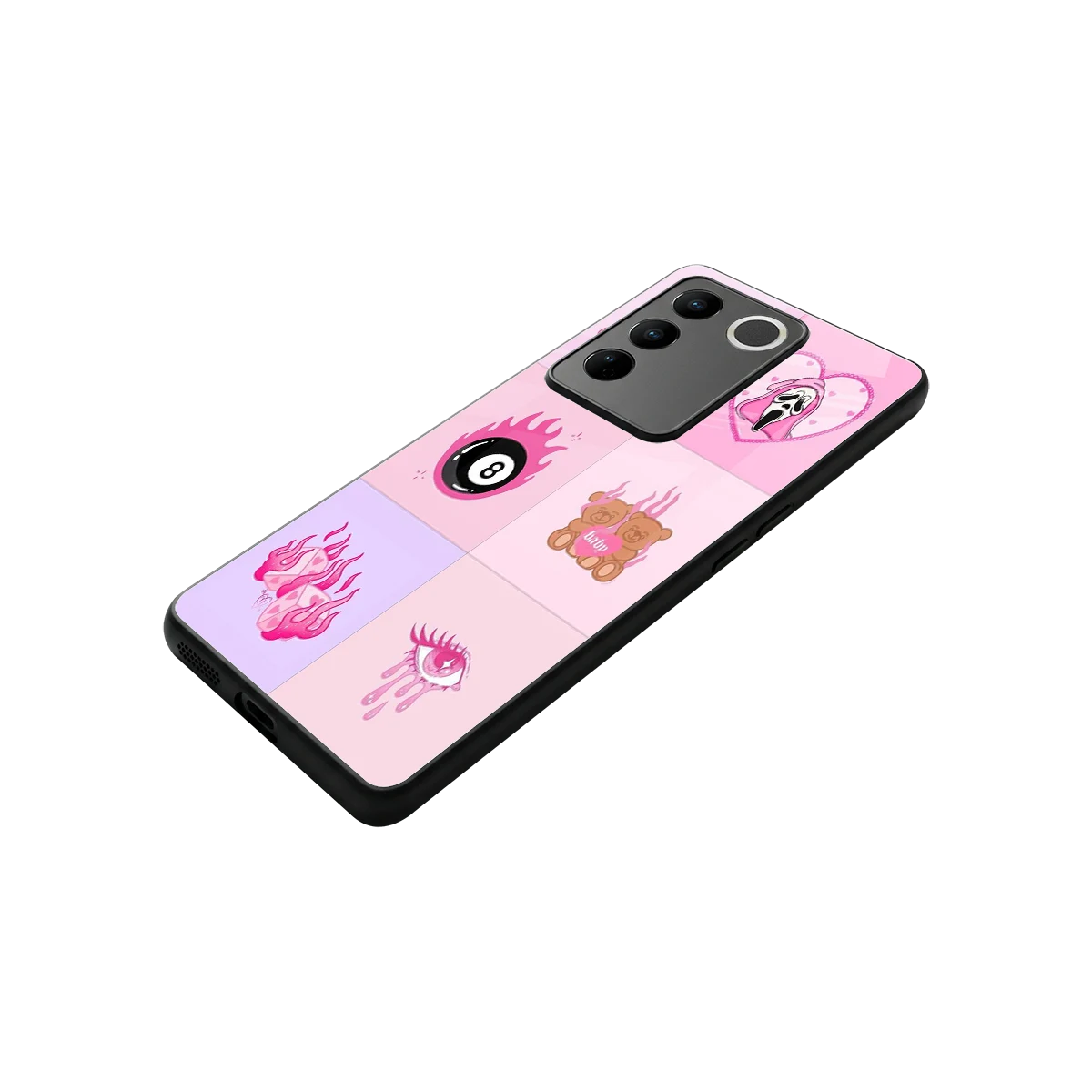 Ghostly Adorable stylish phone case for vivo v27 5g | glossy glass and slim fit