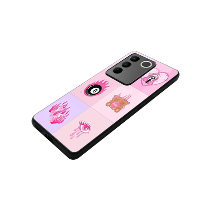 Ghostly Adorable stylish phone case for vivo v27 5g | glossy glass and slim fit