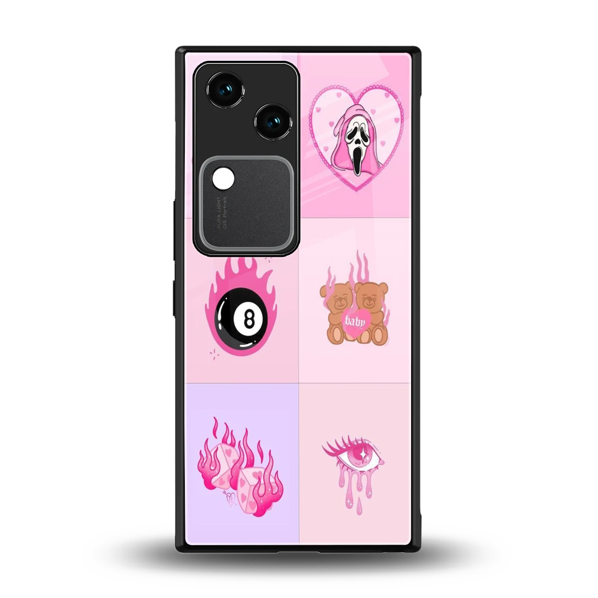 Ghostly Adorable back phone cover | glass case for vivo v30
