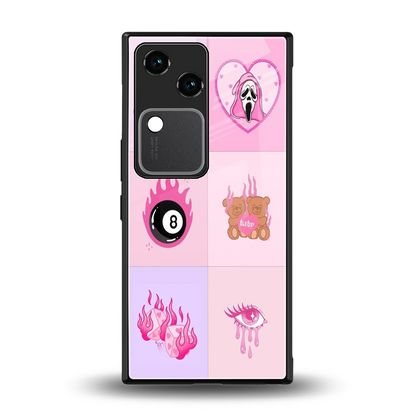 Ghostly Adorable back phone cover | glass case for vivo v30