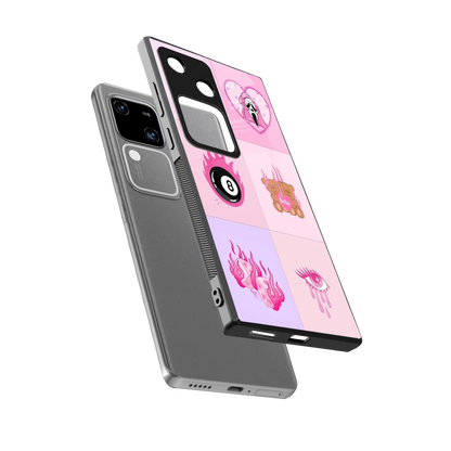 Ghostly Adorable sleek vivo v30 cover with tempered glass back and TPU edges