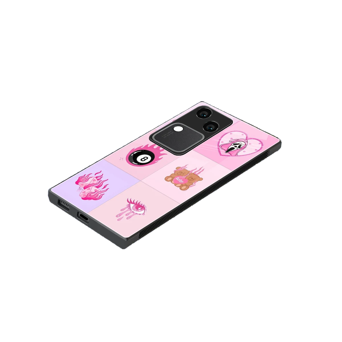 Ghostly Adorable stylish phone case for vivo v30 | glossy glass and slim fit