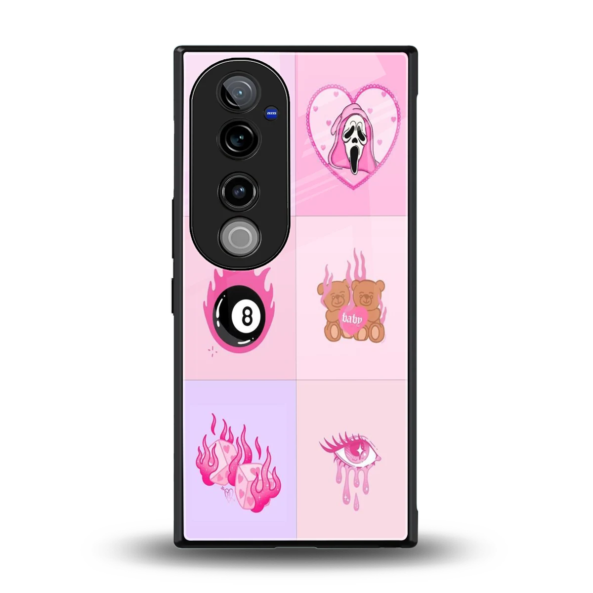 Ghostly Adorable back phone cover | glass case for vivo v40 pro