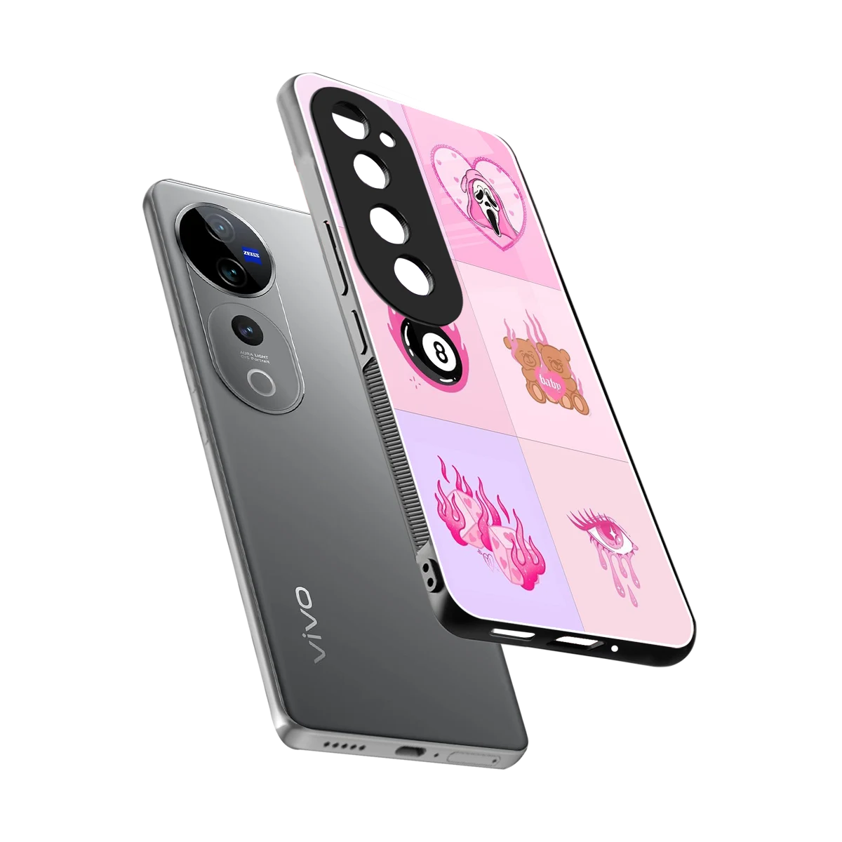 Ghostly Adorable sleek vivo v40 pro cover with tempered glass back and TPU edges