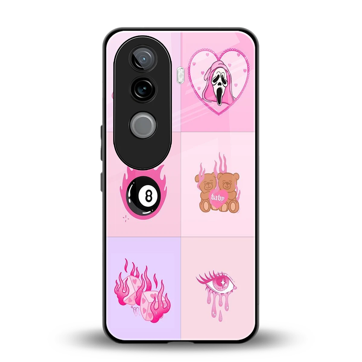 Ghostly Adorable back phone cover | glass case for vivo v40e