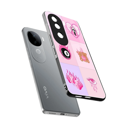Ghostly Adorable sleek vivo v40e cover with tempered glass back and TPU edges