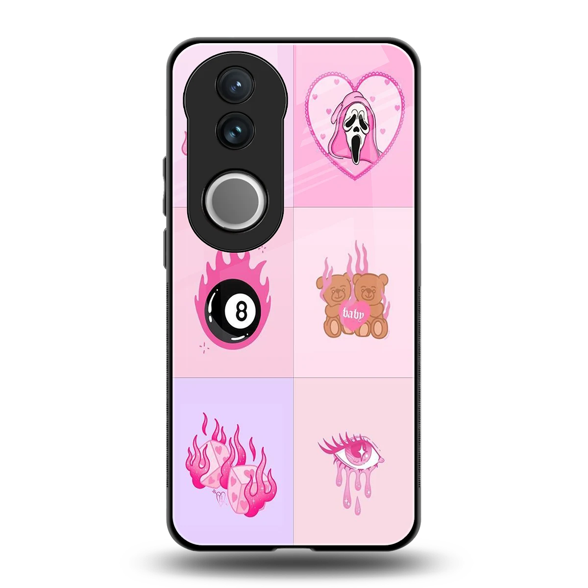 Ghostly Adorable back phone cover | glass case for vivo v50
