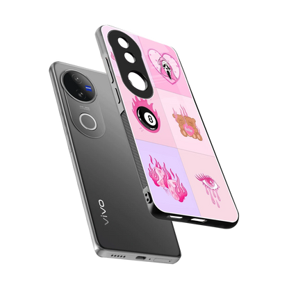 Ghostly Adorable sleek vivo v50 cover with tempered glass back and TPU edges