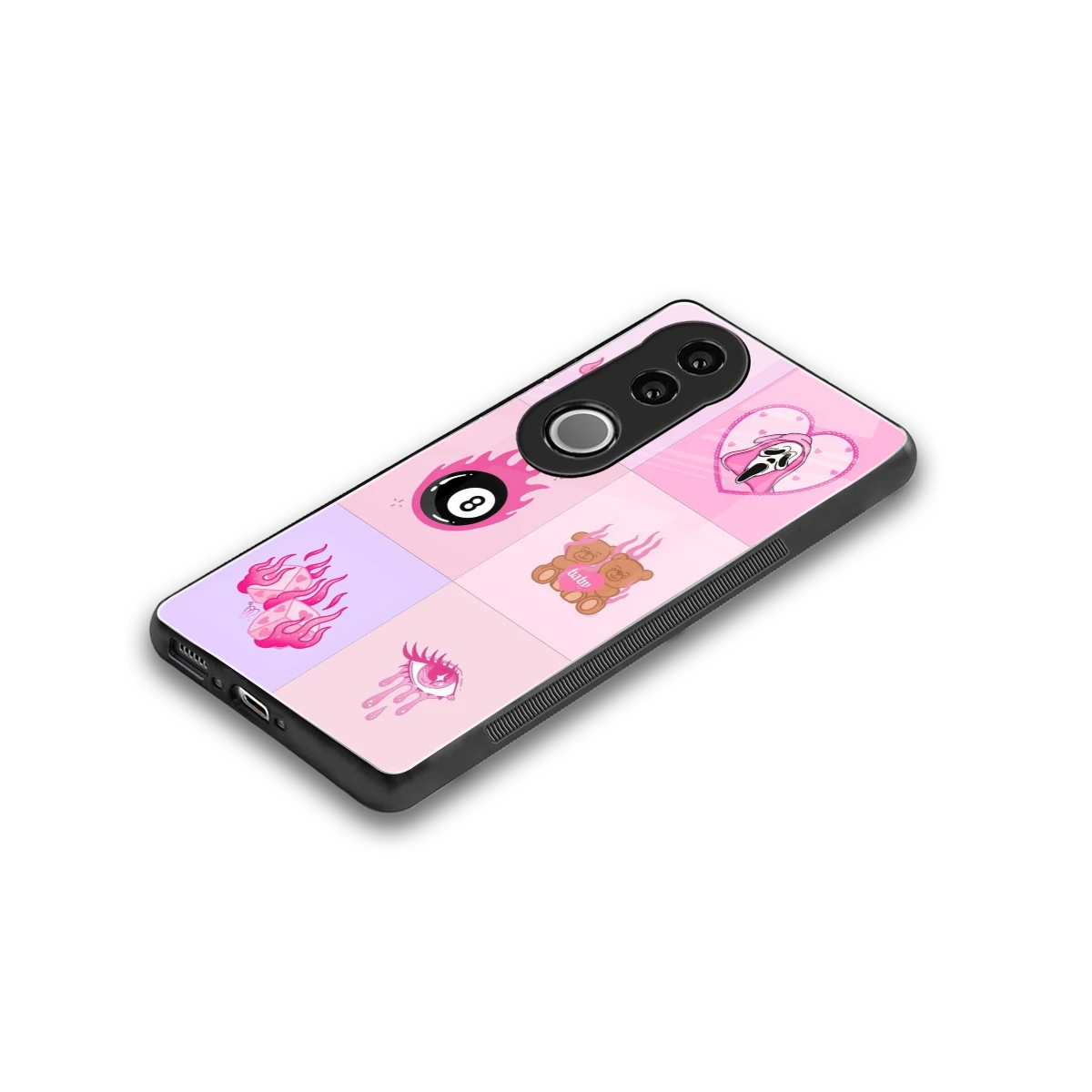 Ghostly Adorable stylish phone case for vivo v50 | glossy glass and slim fit