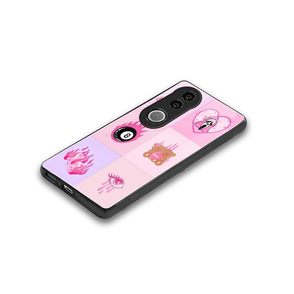 Ghostly Adorable stylish phone case for vivo v50 | glossy glass and slim fit