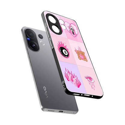 Ghostly Adorable sleek vivo v60 cover with tempered glass back and TPU edges