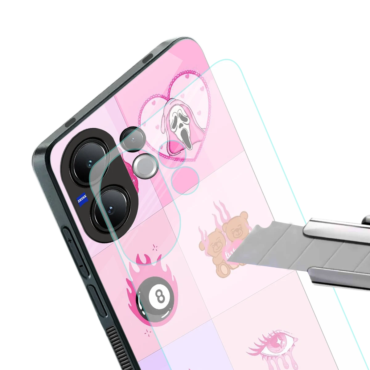 Ghostly Adorable stylish phone case for vivo v60 | glossy glass and slim fit