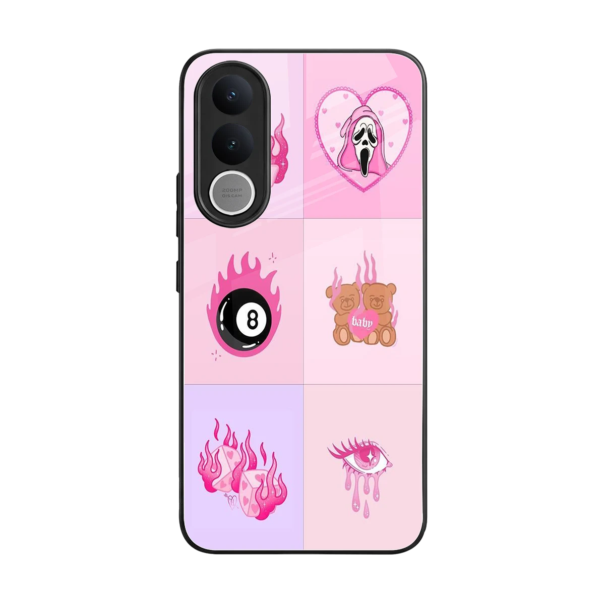 Ghostly Adorable back phone cover | glass case for vivo v70 fe