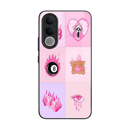 Ghostly Adorable back phone cover | glass case for vivo v70 fe