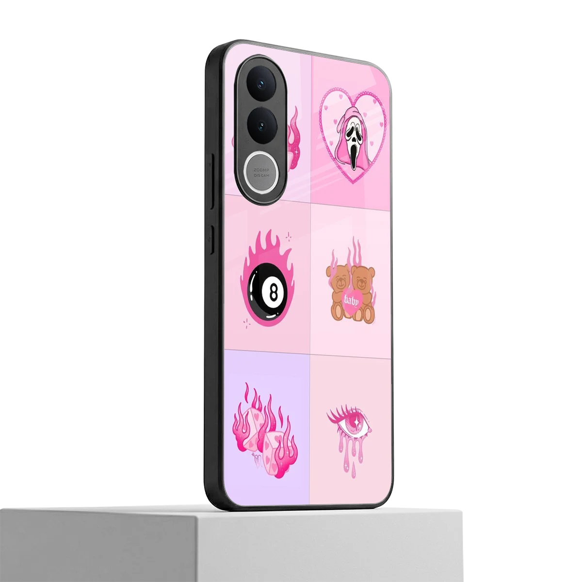 Ghostly Adorable vivo v70 fe mobile cover | shockproof glass phone case