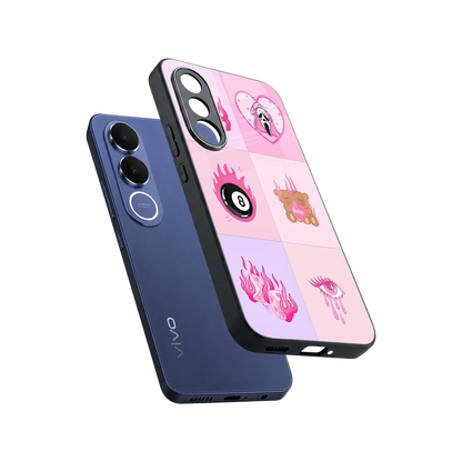 Ghostly Adorable sleek vivo v70 fe cover with tempered glass back and TPU edges