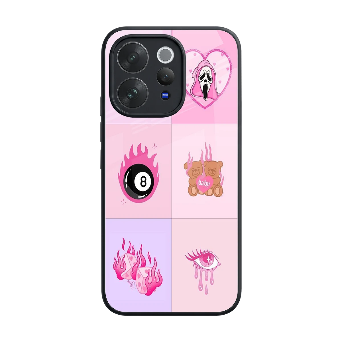 Ghostly Adorable back phone cover | glass case for vivo v70 elite