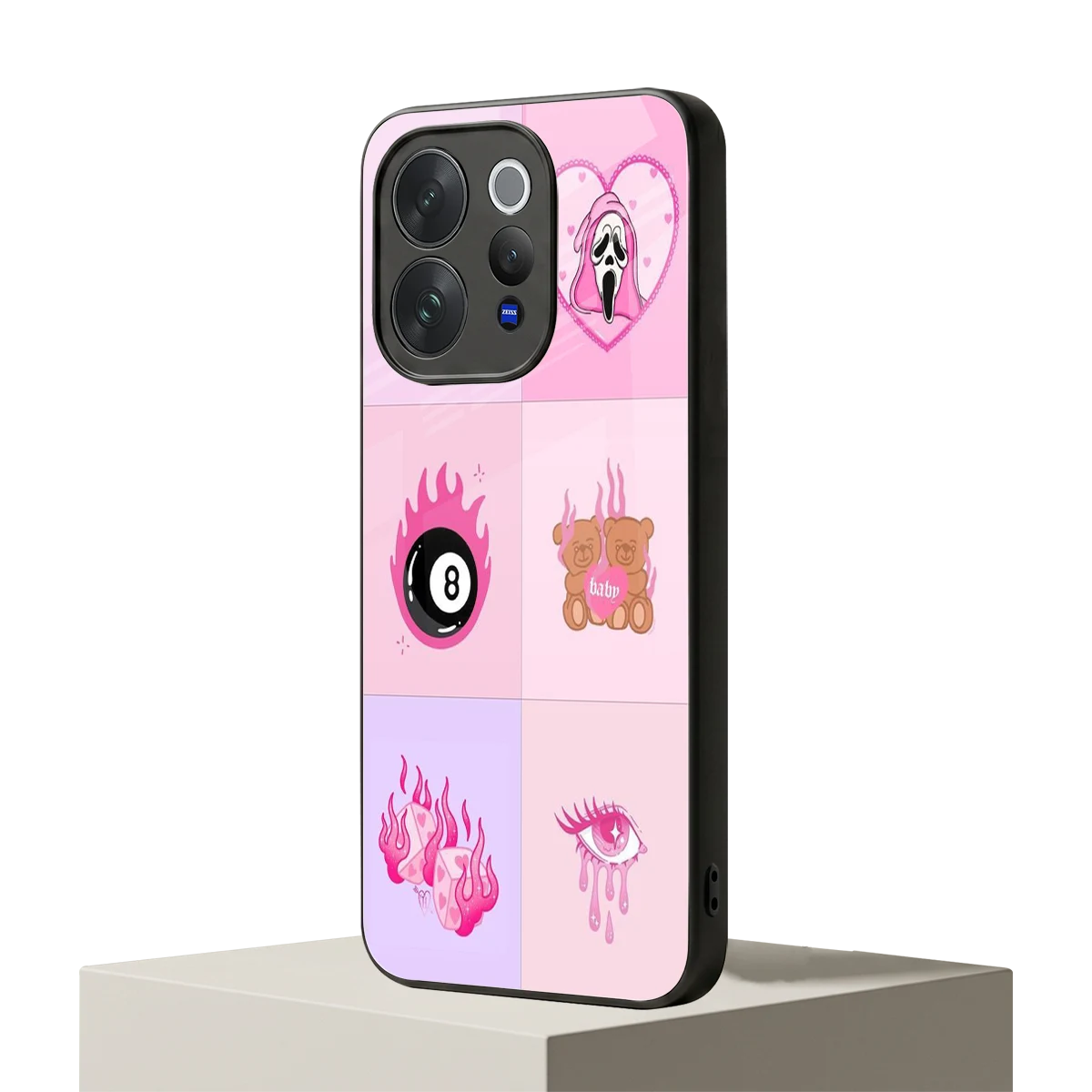 Ghostly Adorable vivo v70 elite mobile cover | shockproof glass phone case
