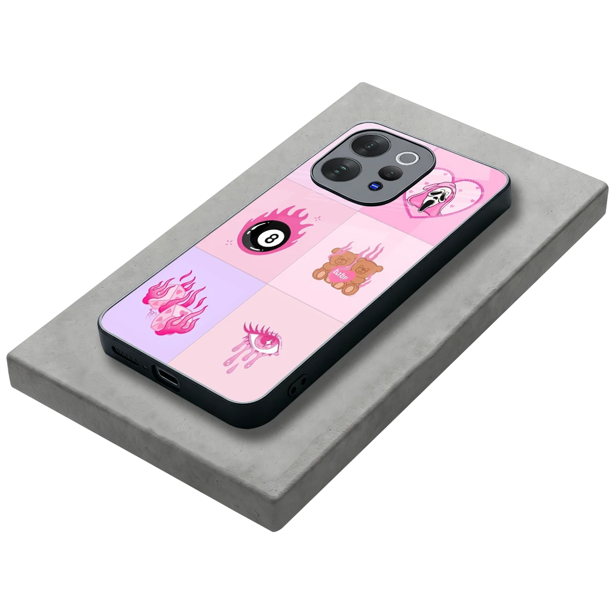 Ghostly Adorable stylish phone case for vivo v70 | glossy glass and slim fit