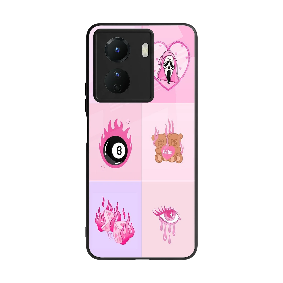 Ghostly Adorable back phone cover | glass case for vivo y16