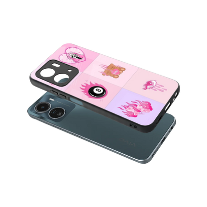 Ghostly Adorable sleek vivo y16 cover with tempered glass back and TPU edges