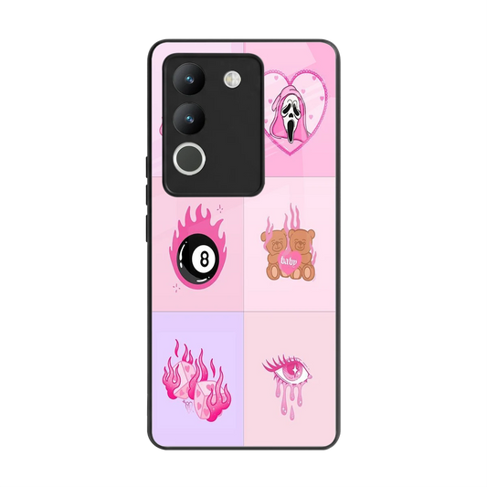 Ghostly Adorable back phone cover | glass case for vivo y200 5g