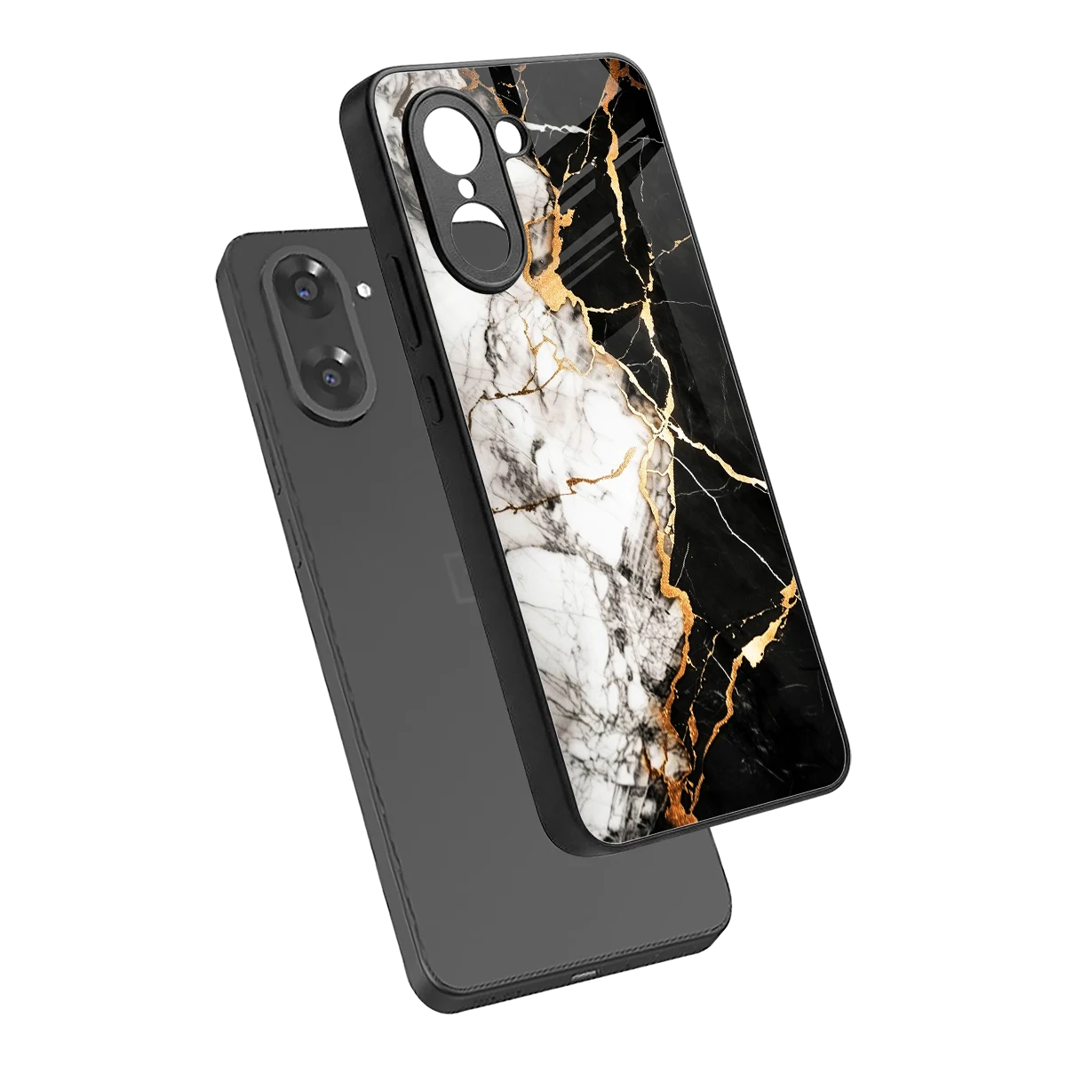 Gilded Marble sleek oneplus nord ce5 5g cover with tempered glass back and TPU edges