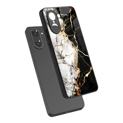 Gilded Marble sleek oneplus nord ce5 5g cover with tempered glass back and TPU edges