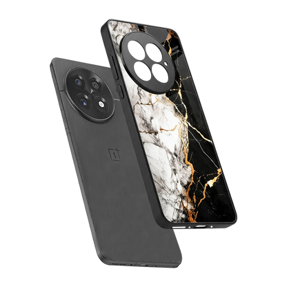 Gilded Marble sleek oneplus 13 cover with tempered glass back and TPU edges