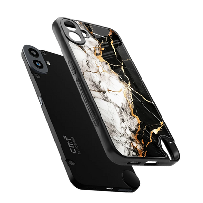 Gilded Marble sleek cmf nothing phone 1 cover with tempered glass back and TPU edges