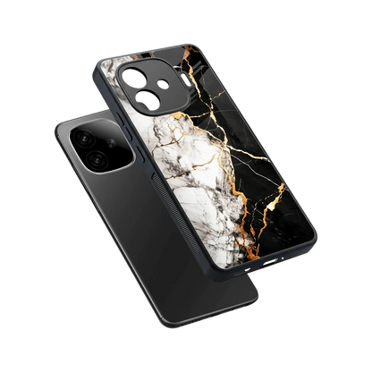 Gilded Marble sleek iqoo neo 10r 5g cover with tempered glass back and TPU edges