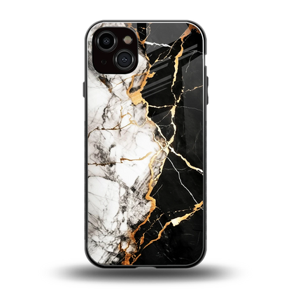 Gilded Marble back phone cover | glass case for iphone 14 plus
