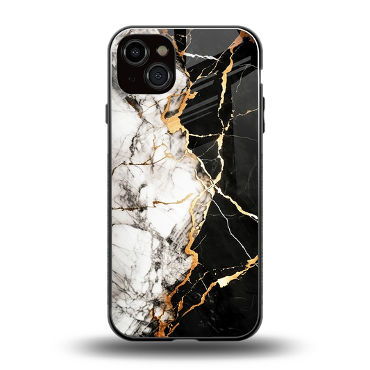 Gilded Marble back phone cover | glass case for iphone 14 plus