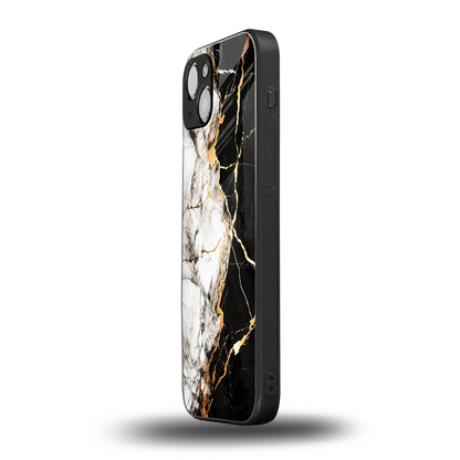 Gilded Marble iphone 14 plus mobile cover | shockproof glass phone case