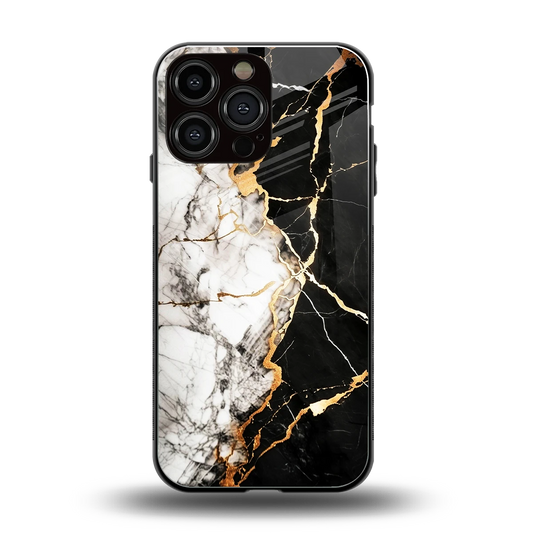 Gilded Marble back phone cover | glass case for iphone 15 pro max