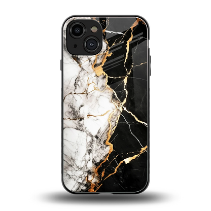 Gilded Marble back phone cover | glass case for iphone 15