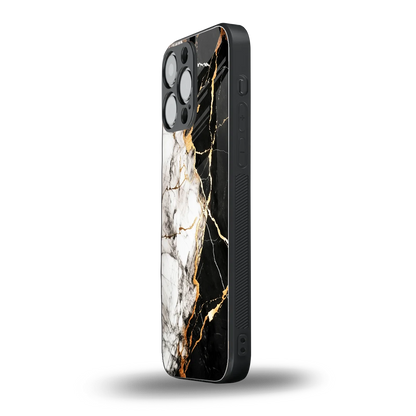 Gilded Marble iphone 16 pro max mobile cover | shockproof glass phone case