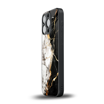 Gilded Marble iphone 16 pro mobile cover | shockproof glass phone case