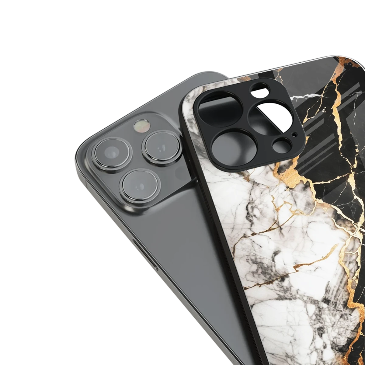 Gilded Marble stylish phone case for iphone 15 pro | glossy glass and slim fit