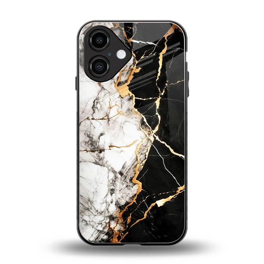 Gilded Marble back phone cover | glass case for iphone 16