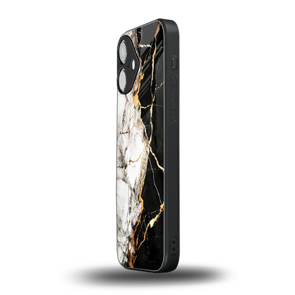 Gilded Marble iPhone 16 mobile cover | shockproof glass phone case