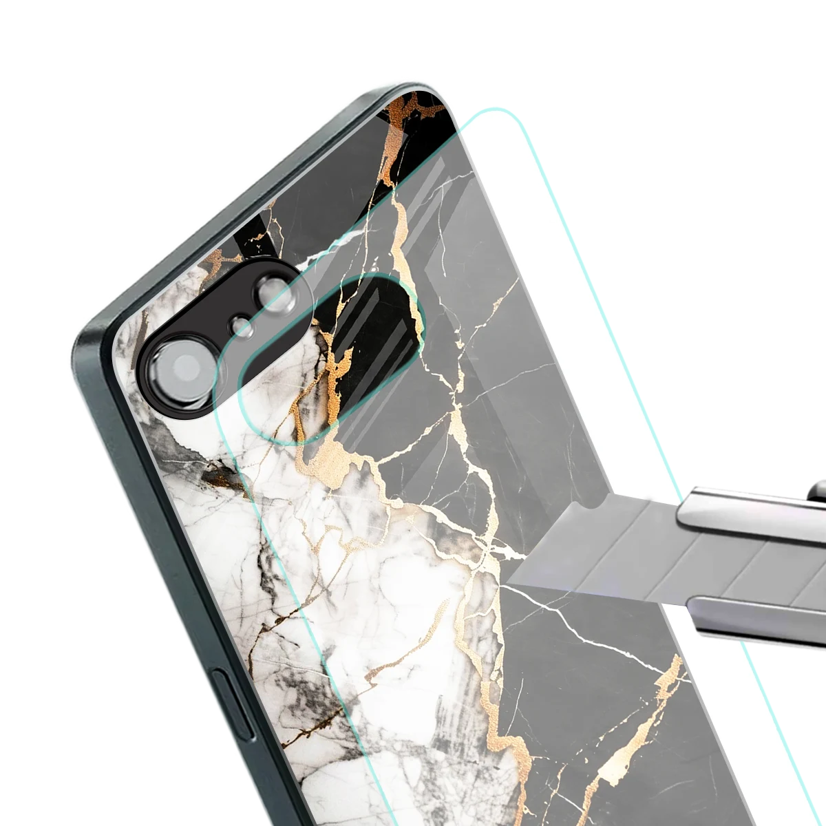 Gilded Marble stylish phone case for iphone 16e | glossy glass and slim fit