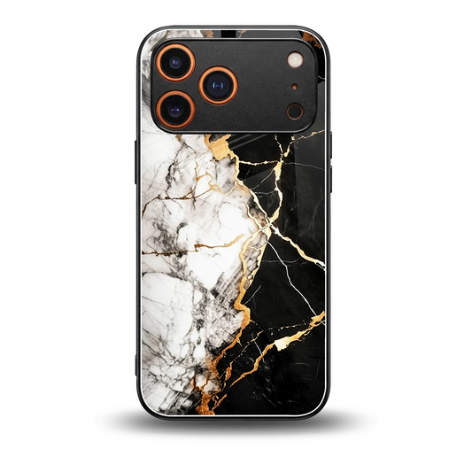 Gilded Marble back phone cover | glass case for iphone 17 pro max