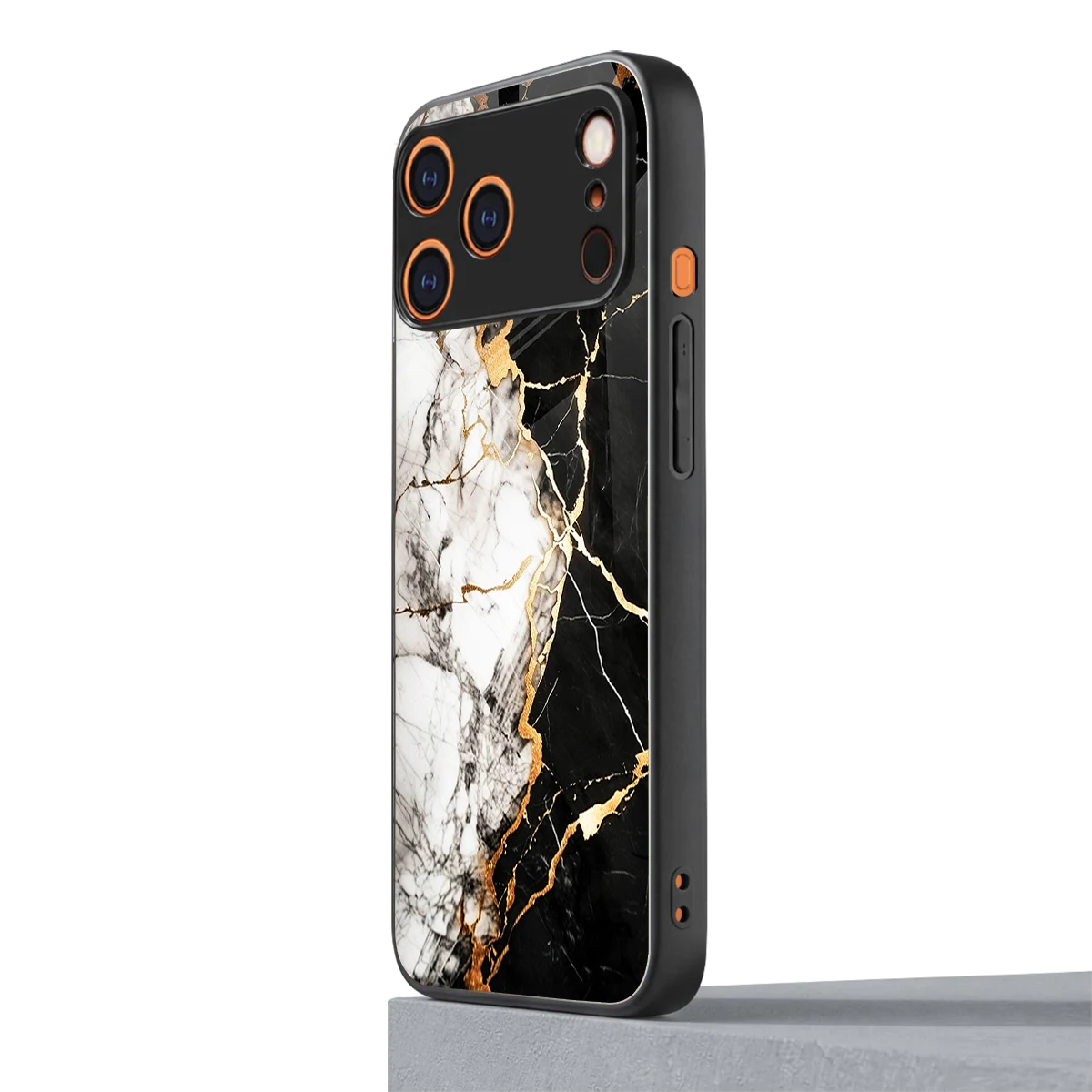 Gilded Marble iphone 17 pro mobile cover | shockproof glass phone case