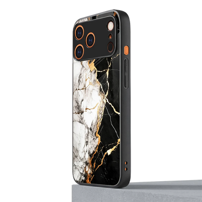 Gilded Marble iphone 17 pro mobile cover | shockproof glass phone case