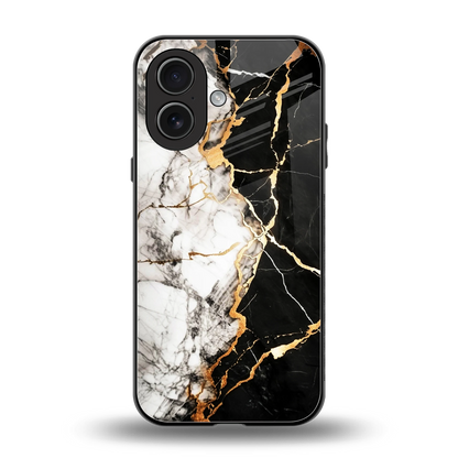 Gilded Marble back phone cover | glass case for iphone 17