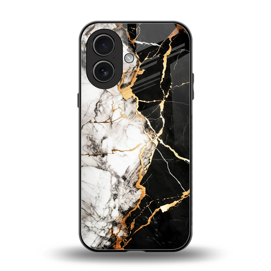 Gilded Marble back phone cover | glass case for iphone 17