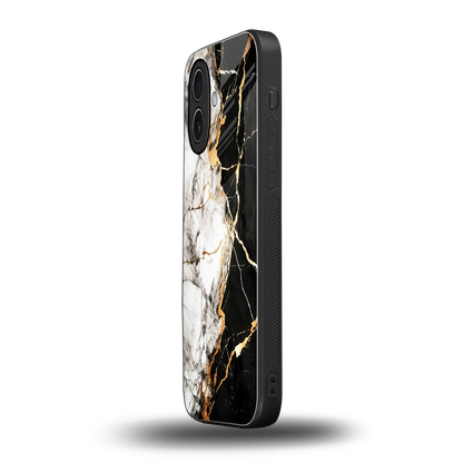 Gilded Marble iphone 17 mobile cover | shockproof glass phone case
